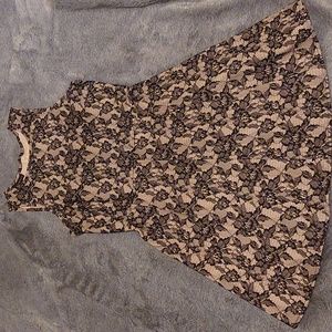 Cream dress with Black Floral Lace by Metaphor Size Medium